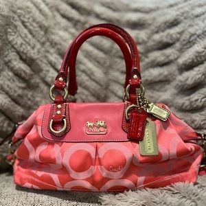 Coach salmon satchel handbag